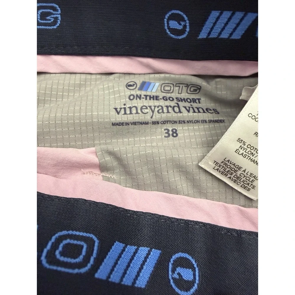 Vineyard Vines OTG On The Go Chinos Shorts Men 38 Pink Flat Front Performance